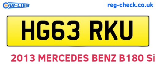 HG63RKU are the vehicle registration plates.