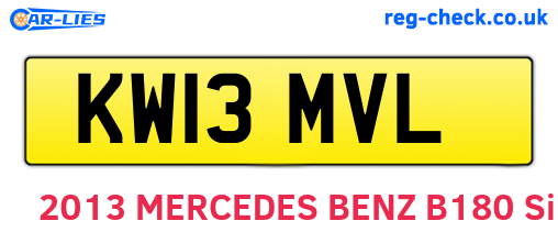 KW13MVL are the vehicle registration plates.