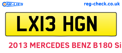 LX13HGN are the vehicle registration plates.
