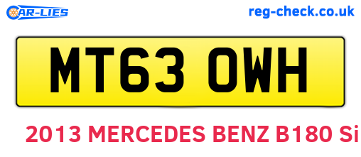 MT63OWH are the vehicle registration plates.