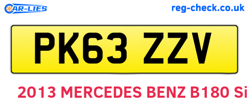 PK63ZZV are the vehicle registration plates.