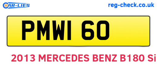 PMW160 are the vehicle registration plates.