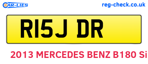 R15JDR are the vehicle registration plates.