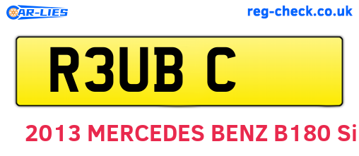 R3UBC are the vehicle registration plates.