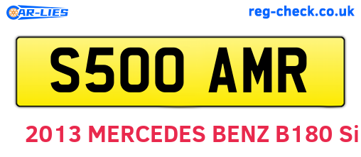 S500AMR are the vehicle registration plates.