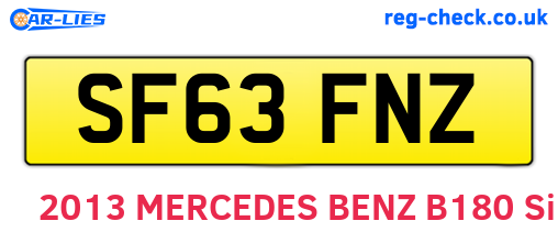 SF63FNZ are the vehicle registration plates.