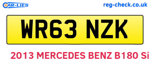 WR63NZK are the vehicle registration plates.