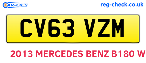 CV63VZM are the vehicle registration plates.