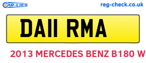 DA11RMA are the vehicle registration plates.