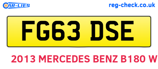 FG63DSE are the vehicle registration plates.
