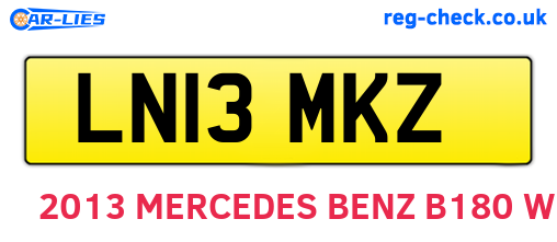 LN13MKZ are the vehicle registration plates.