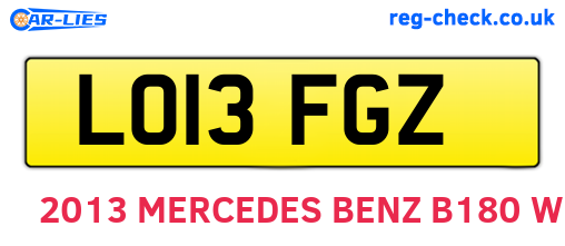 LO13FGZ are the vehicle registration plates.