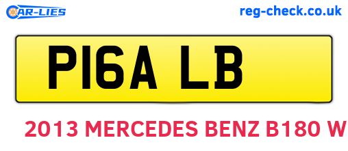 P16ALB are the vehicle registration plates.