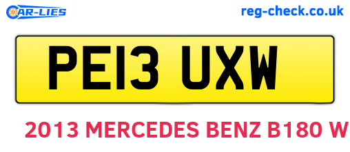 PE13UXW are the vehicle registration plates.