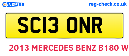 SC13ONR are the vehicle registration plates.