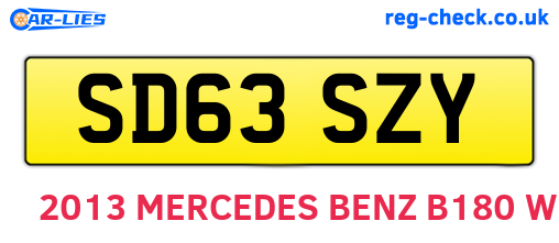 SD63SZY are the vehicle registration plates.
