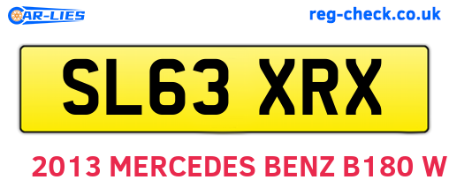 SL63XRX are the vehicle registration plates.