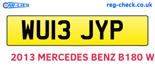 WU13JYP are the vehicle registration plates.