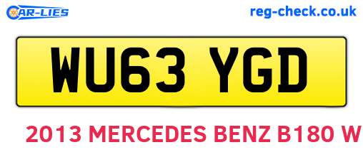 WU63YGD are the vehicle registration plates.