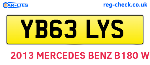 YB63LYS are the vehicle registration plates.