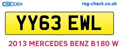 YY63EWL are the vehicle registration plates.