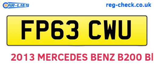 FP63CWU are the vehicle registration plates.