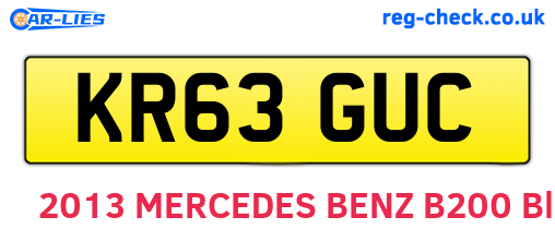 KR63GUC are the vehicle registration plates.