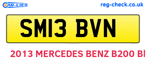 SM13BVN are the vehicle registration plates.