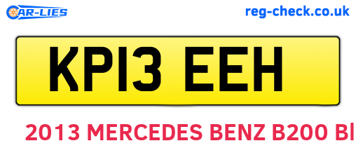 KP13EEH are the vehicle registration plates.