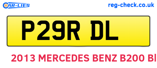 P29RDL are the vehicle registration plates.