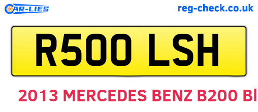 R500LSH are the vehicle registration plates.
