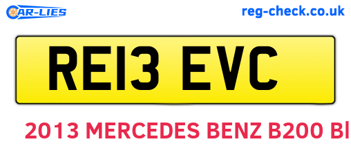 RE13EVC are the vehicle registration plates.