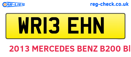 WR13EHN are the vehicle registration plates.