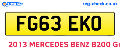 FG63EKO are the vehicle registration plates.