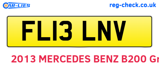 FL13LNV are the vehicle registration plates.