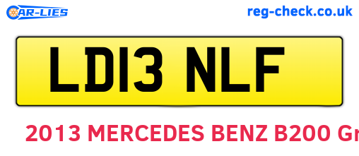 LD13NLF are the vehicle registration plates.