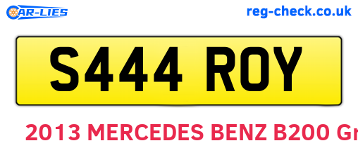 S444ROY are the vehicle registration plates.