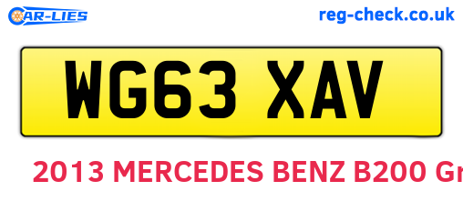 WG63XAV are the vehicle registration plates.