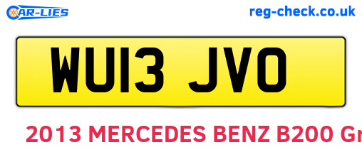 WU13JVO are the vehicle registration plates.
