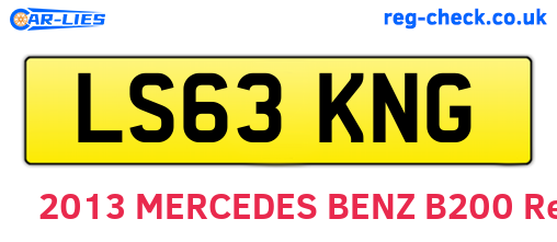 LS63KNG are the vehicle registration plates.
