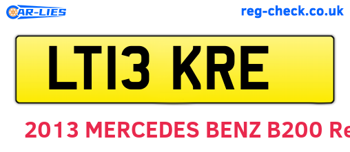 LT13KRE are the vehicle registration plates.