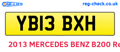 YB13BXH are the vehicle registration plates.