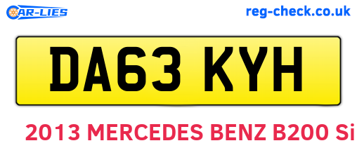DA63KYH are the vehicle registration plates.