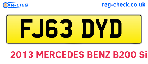 FJ63DYD are the vehicle registration plates.