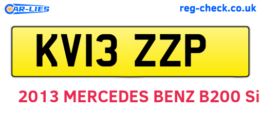 KV13ZZP are the vehicle registration plates.