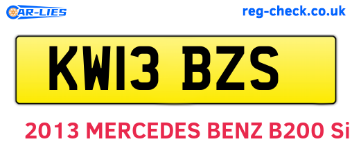 KW13BZS are the vehicle registration plates.