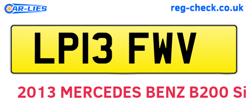 LP13FWV are the vehicle registration plates.