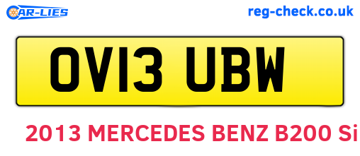 OV13UBW are the vehicle registration plates.