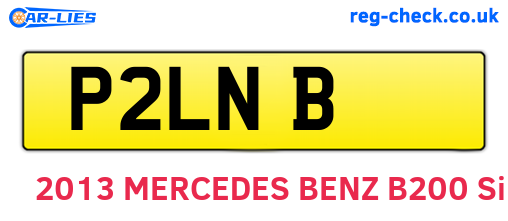 P2LNB are the vehicle registration plates.