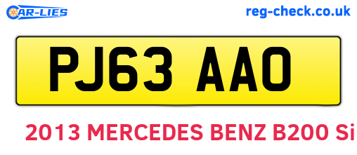 PJ63AAO are the vehicle registration plates.